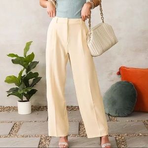 NWT Buckle Shinestar Woven Boyfriend Trouser Pant Multiple Sizes White Swan